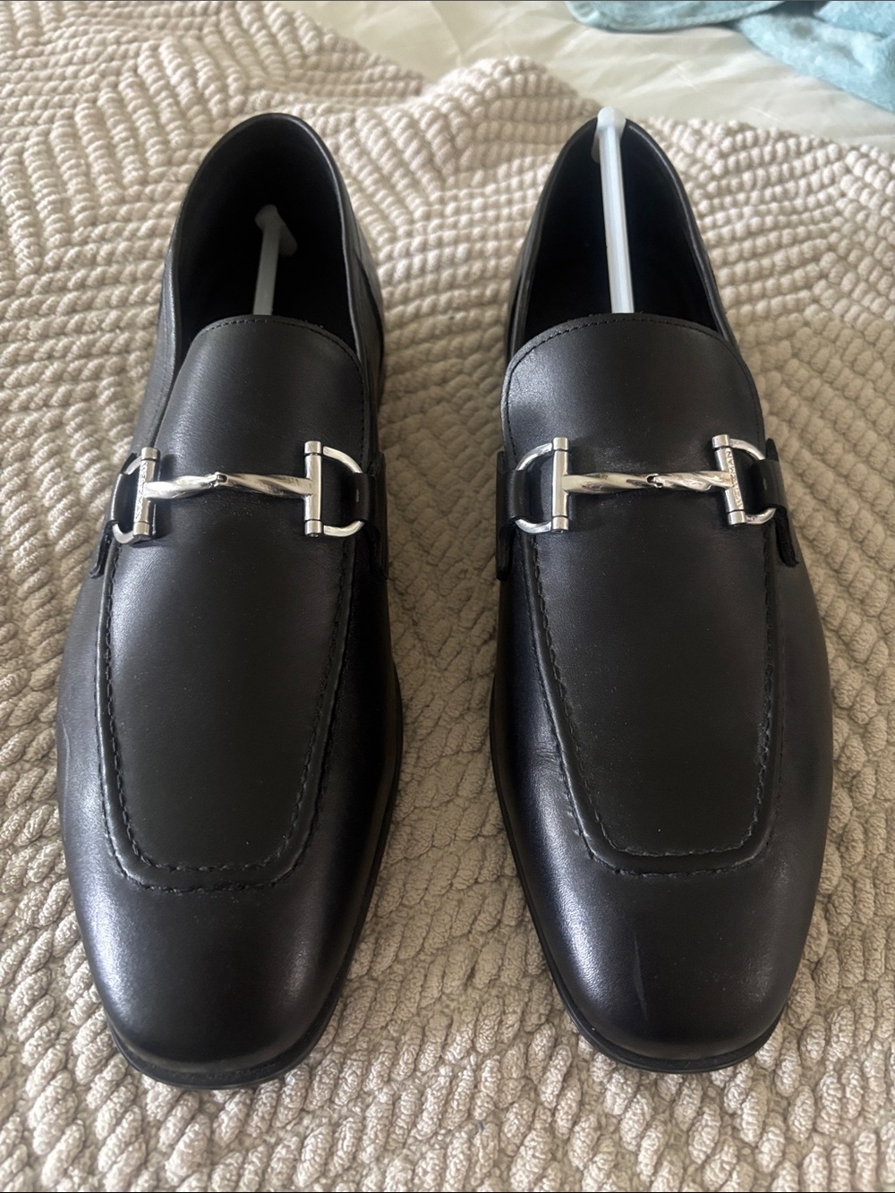 New- Stuart Weitzman Black Leather Loafers